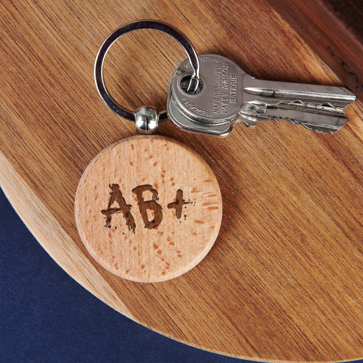 Blutgruppe - Schlüsselanhänger aus Holz Blutgruppe - Schlüsselanhänger aus Holz